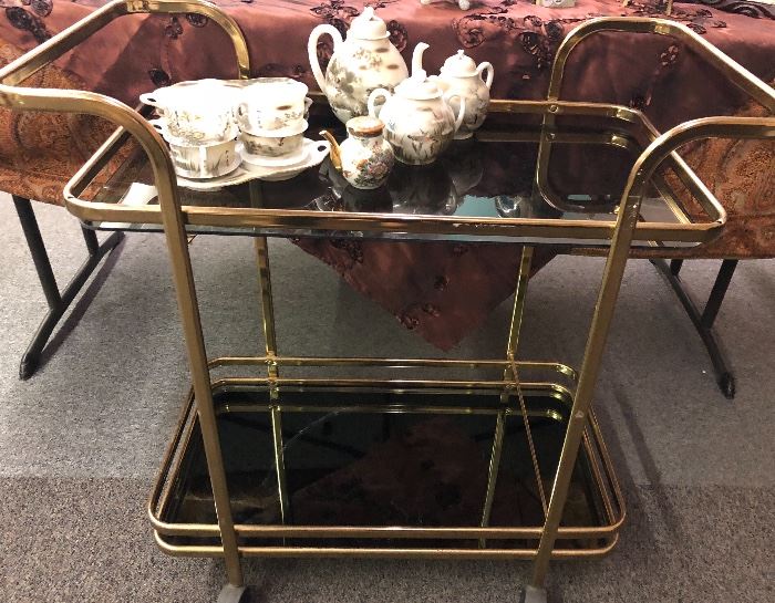 brass tea cart