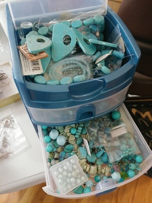 turqoise beads and parts. All items sold in bul,