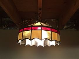 Pizza Hut stain glass dining table lights