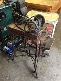 Grinder on iron stand