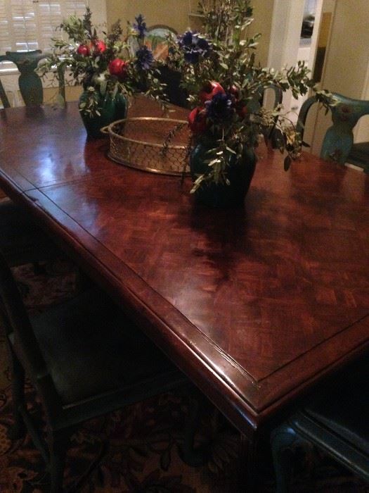 Provincial parquet-patterned dining table