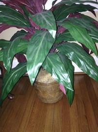 Brass planter for large artificial plant