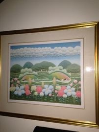 Framed art (103/200) by Ivan Rabuzin; he worked as a carpenter for many years and did not begin painting until 1956, when he was thirty-five years old.