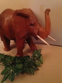Carved wooden elephant