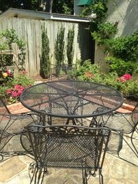 The table is made so that an umbrella can be added.