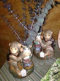 Pair of monkey vases