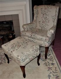 STAR FURNITURE - WINGBACK CHAIR WITH OTTOMAN