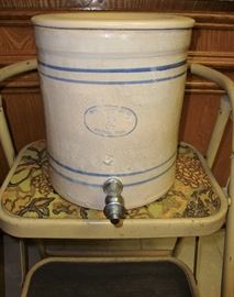 MARSHALL POTTERY CO "TEXAS" 2 COOLER. WE HAVE TWO OTHER MARSHALL POTTERY CROCKS (SEE NEXT PIC)