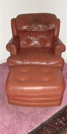 LEATHER RECLINER WITH OTTOMAN - WE HAVE TWO AT THIS SALE