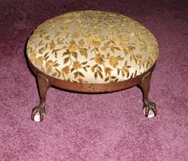 VICTORIAN BALL and CLAW FOOT STOOL