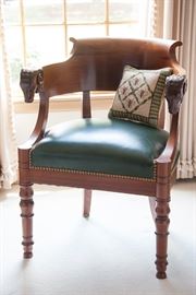 Acacia wood Rams Head armchair