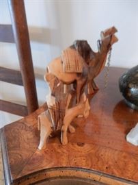 Olive Wood Carved Camel Figurine