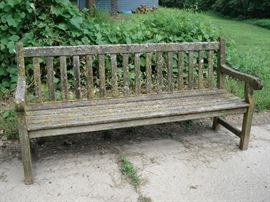 Wood garden bench