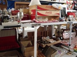 flatware, books, coca