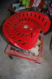 Antique tractor seat shop stool