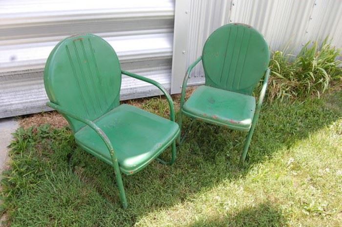 1940's metal lawn chairs