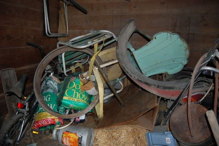More 1950's metal lawn chairs, etc.