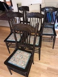 ANTIQUE WOODEN CHAIRS-5 PIECE