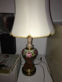 PAIR OF VINTAGE HAND-PAINTED LAMPS