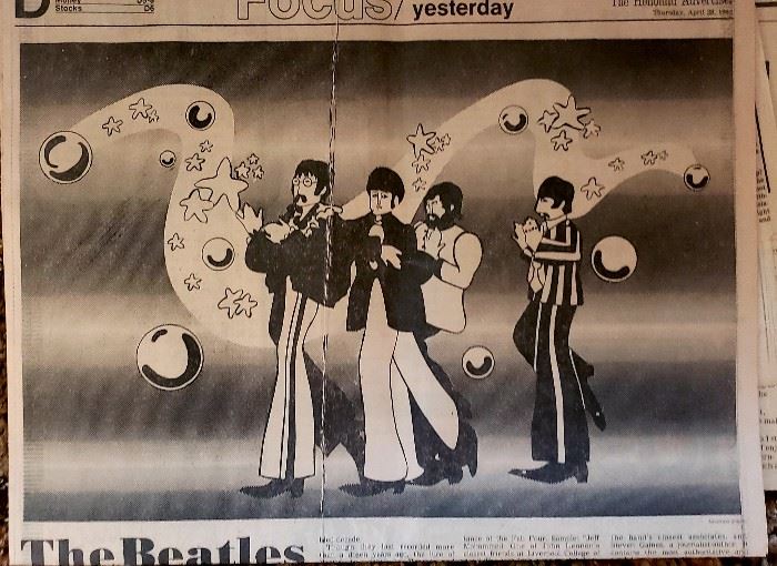 beatles newspaper ephemera vintage collectible