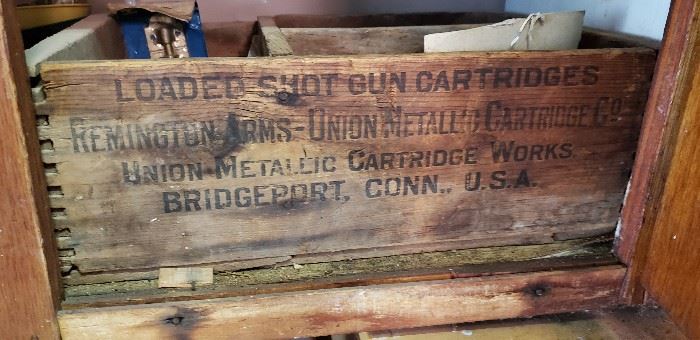 shotgun cartridge wood box vintage antique collectible