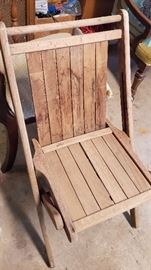 antique folding chair wood
