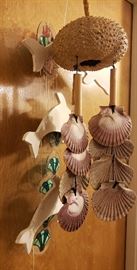 vintage windchimes dolphins shells