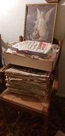 vintage newspapers and clipping circa 1960-1970s (elvis, lennon, kennedy, mae west, lucille ball, jackie O, etc)