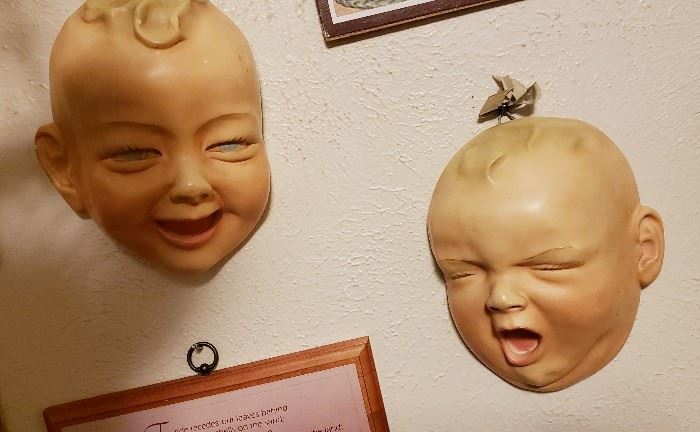 vintage home decor creepy baby heads