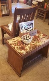 vintage foot stool chair