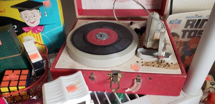 vintage kids record player games toys