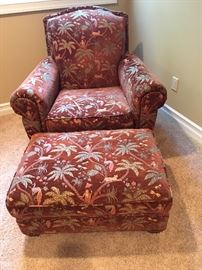 PALM TREE CHAIR AND OTTOMAN 