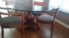ARHAUS GLASS TOP KITCHEN TABLE 103” 