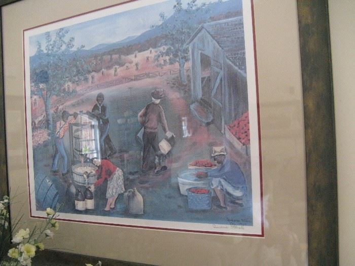 Queena Stovall 'Making Apple Cider' Signed and Framed Print
