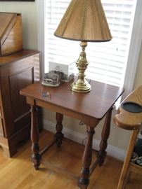 Stiffel Lamp on Small Antique Table