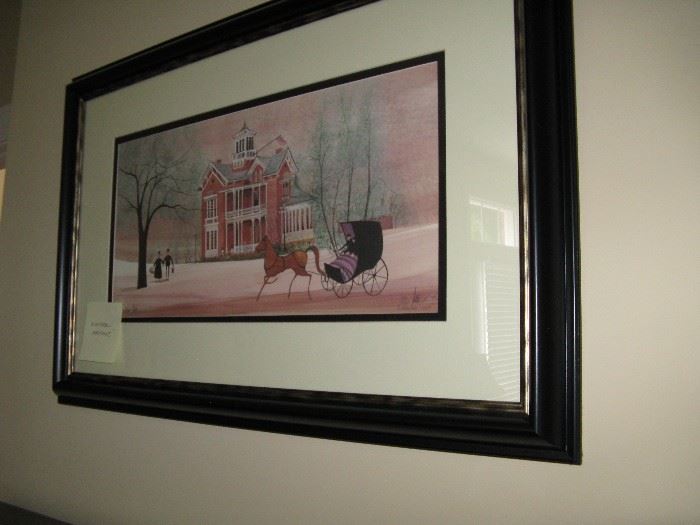 Framed P. Buckley Moss print, 'Northern Heritage'