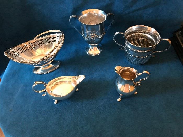 Assorted 18c English Sterling Silver Items 