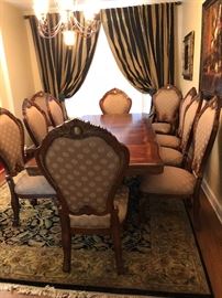 Like new dining room set with 10 chairs
