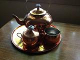 copper tea serving set