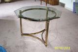 brass and glass table