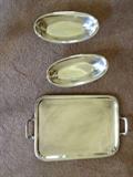 US Navy silver plate WW II era bread bowls and serving tray