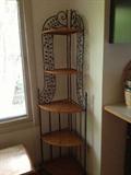 wicker and metal corner shelves (2)