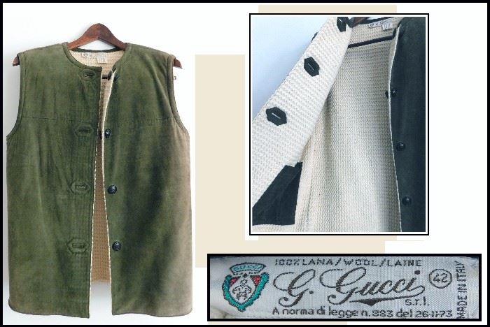 Gucci Reversible 100 per cent Wool Vest -Size Large.
