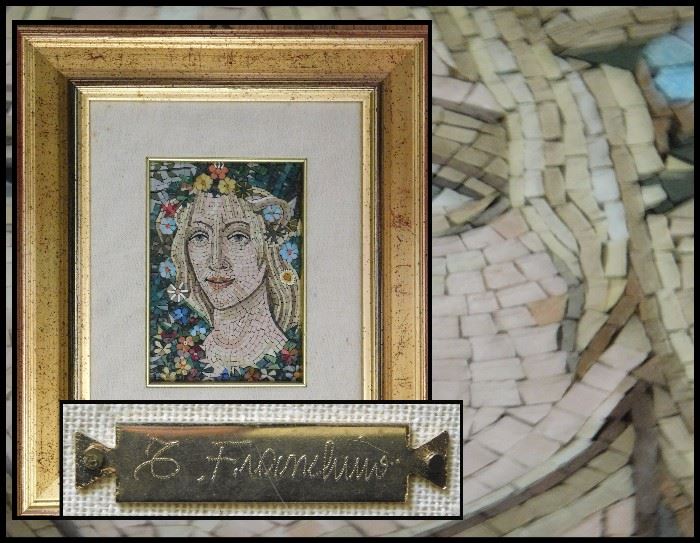 Framed Intricate Italian Framed Mosaic. 