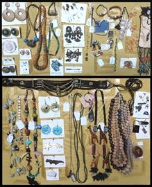 Jewelry, pouch and belt including: M Baker, Sterling, Ciara Beau, Seiko, Metropolitan Museum of Art, Imbroglio Venetian Glass, Icons, Anne Klein and more.