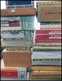 All sizes of Cigar Boxes mostly Wooden.
