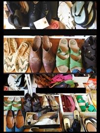 Hundreds of Shoes (some still in boxes) from Stilettos to Pumps to Flats including Kenneth Cole, Bellini, Neiman Marcus, Sergio Meucci of Florence, Gloria Vanderbilt, Charles David, Seychelles and more. 
