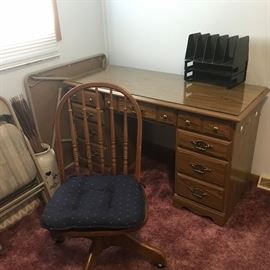 Wooden desk with matching chair - like new