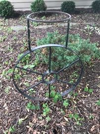 Metal wheel in the garden