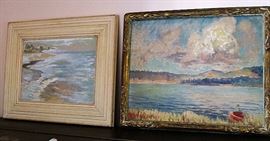 Pair of beautiful plein air vintage oils by Geraldine Birch-Laguna Beach artist